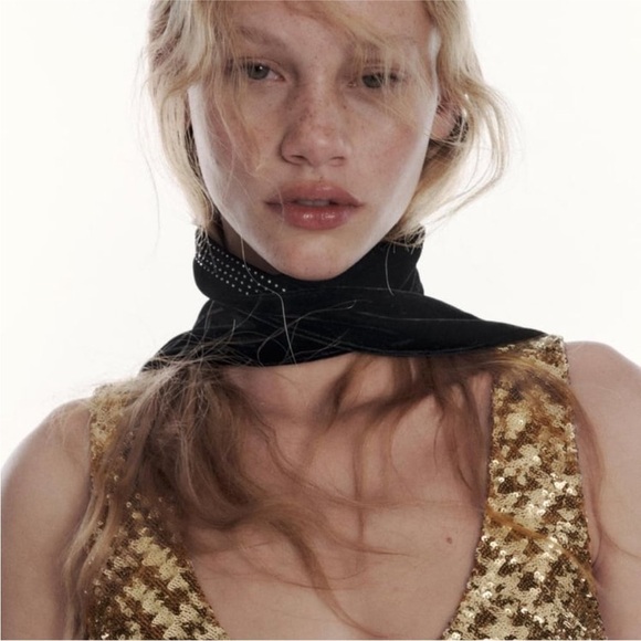 Zara gold sequin knit mini dress BLOGGERS FAVORITE!!!! NWT - Picture 5 of 16